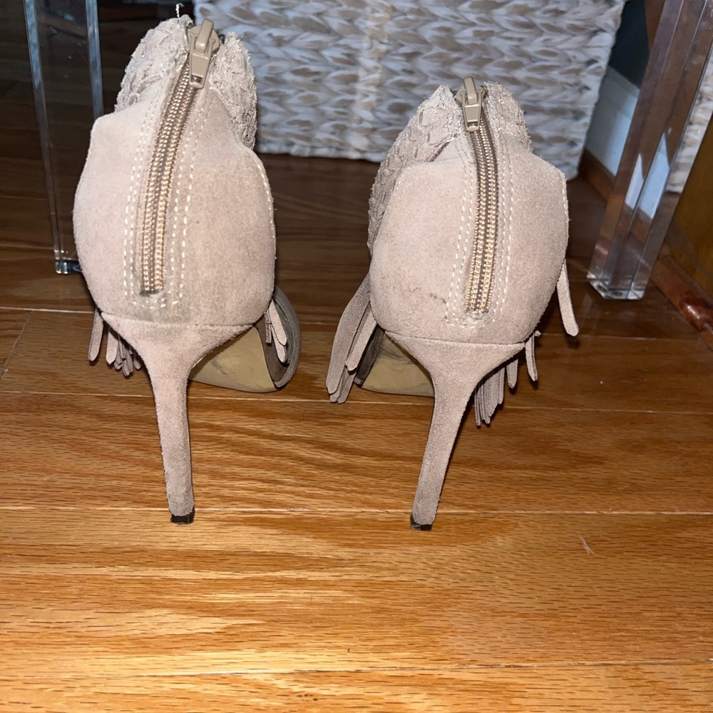 Steve Madden Tan Fringe Heels